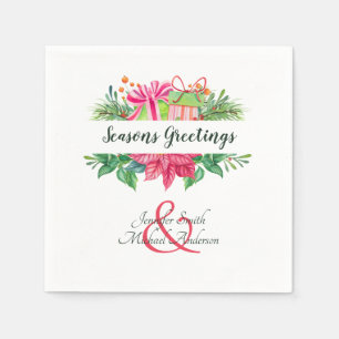 Kerstmis Poinsettia Koppels Party Ampersand Servet
