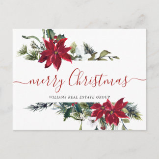 Kerstmis Poinsettia Mistletoe Corporate Groet Feestdagenkaart