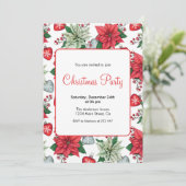 Kerstmis Poinsettia Patter Kaart (Staand voorkant)