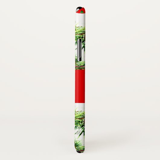 Kerstmis Poinsettia Pattern iPhone X Hoesje (Achterkant / rechts)