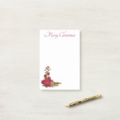 Kerstmis Poinsettia Post-It Notes (Op bureau)