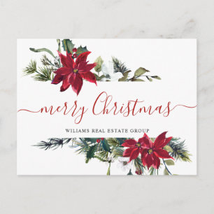 Kerstmis Poinsettia Vakantie Corporate Groet Briefkaart