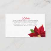 Kerstmis Poinsettia Wedding RSVP en Informatiekaartje (Achterkant)