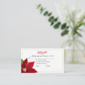 Kerstmis Poinsettia Wedding RSVP en Informatiekaartje (Staand voorkant)