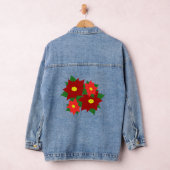 Kerstmis Poinsettias Denim Jacket (Hangar)