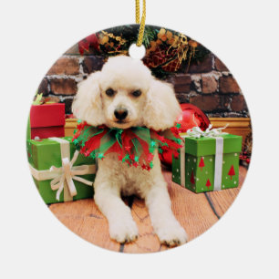 Kerstmis - Poodle - Riley Keramisch Ornament