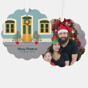 Kerstmis Portugees Feestelijk Huis Ornament Kaart