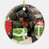 Kerstmis - Portugese waterhond - Yanda Keramisch Ornament (Achterkant)
