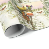 Kerstmis, postvakken in het winterlandschap cadeaupapier (Rol Hoek)