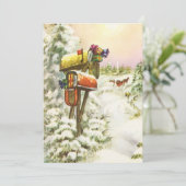 Kerstmis, postvakken in het winterlandschap kaart (Staand voorkant)
