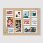 Kerstmis Postzegel Foto Kerstkaart Magnetische Uitnodiging (Voorkant)