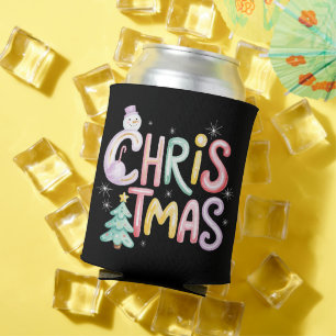 Kerstmis Preppy Boom Sneeuwman Glitter Coquette Blikjeskoeler