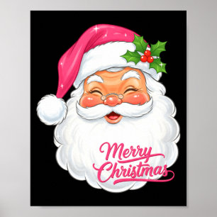 Kerstmis Prettig Kerstmis Kerstman Gezicht Jolly K Poster