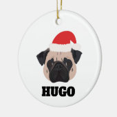 Kerstmis Pug Keramisch Ornament (Links)