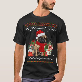 Kerstmis Pug Kerstman T-shirt