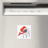 Kerstmis Pug Magneet (Insitu (Vaatwasser))