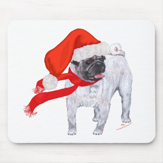 Kerstmis Pug Muismat (Voorkant)