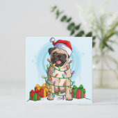 Kerstmis Pugs Kerstkaart (Staand voorkant)