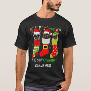 Kerstmis Pugs Pyjama Honden Sokken Licht Santa Hoe T-shirt