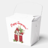 Kerstmis Puppy in Gift Box Vakantie Verrassing Bedankdoosjes (Voorkant)