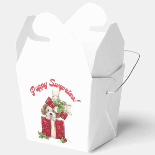 Kerstmis Puppy in Gift Box Vakantie Verrassing Bedankdoosjes (Open)