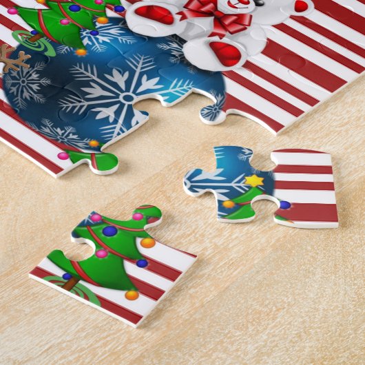 Kerstmis Puzzle Teddy Bear Legpuzzel (Zijkant)