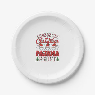 Kerstmis Pyjama Shirt Gnome Vakantie Ontwerp Papieren Bordje