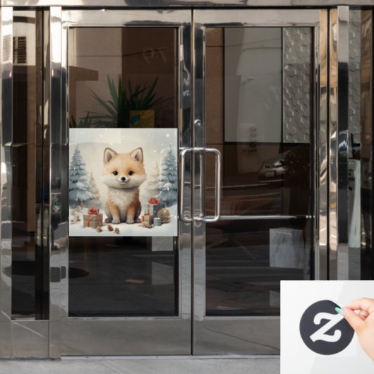 Kerstmis Raamsticker (Kantoordeur)