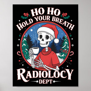 Kerstmis Radiologie Tech Skelet Xray Tech Ct Mri Poster