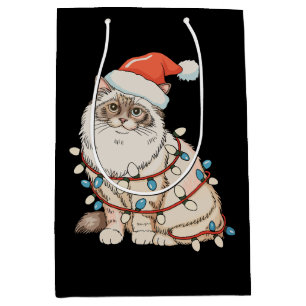 Kerstmis Ragdoll Cute Kat Sinterklaas Hoed Xmas Li Medium Cadeauzakje
