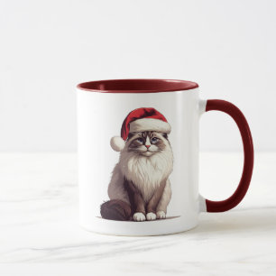 Kerstmis Ragdoll kat, Kerstmis Santa Ragdoll kitte Mok