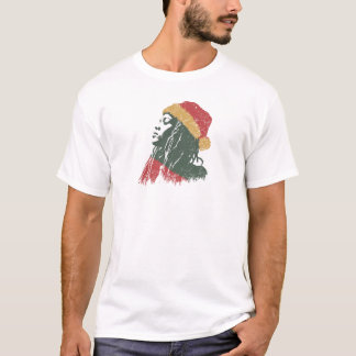Kerstmis Rastafari-vrouw T-shirt