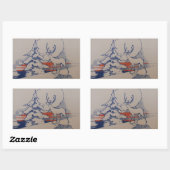 Kerstmis Rechthoekige Sticker (Vel)