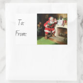 Kerstmis Rechthoekige Sticker (Tas)