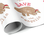 Kerstmis Red de Pangolin Slogan Cadeaupapier (Rol Hoek)