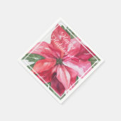 Kerstmis: Red Poinsettia Servet (Hoek)