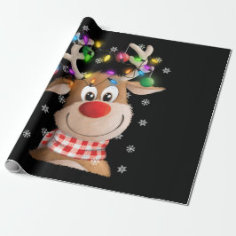 Kerstmis Reindekerlampfamilie Cadeaupapier