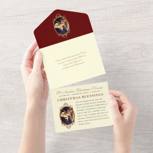 Kerstmis: religieus Novena Prayer All In One Uitnodiging (Afscheurbaar)