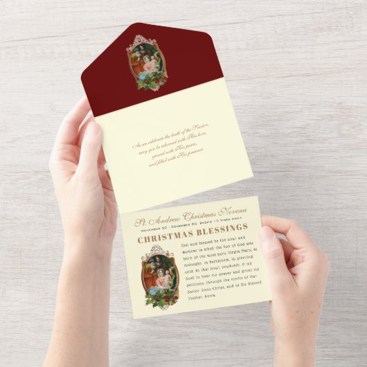 Kerstmis: religieus Novena Prayer All In One Uitnodiging (Afscheurbaar)