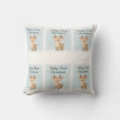 Kerstmis rendier babys eerste kerstfeest knuffel z kussen (Voorkant)