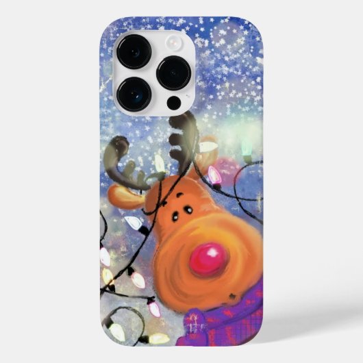 Kerstmis rendier Gift iPhone Case (Achterkant)