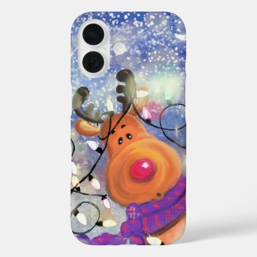 Kerstmis rendier iPhone Case (Achterkant)
