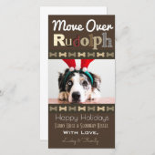 Kerstmis rendier van uw hond feestdagenkaart (Voorkant / Achterkant)