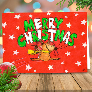 Kerstmis rendier wenskaart kaart