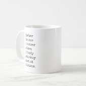 Kerstmis rendier zwart rood grappig typografie koffiemok (Voorkant links)