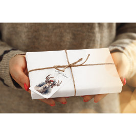 Kerstmis rendieren, aanpasbaar cadeaulabel