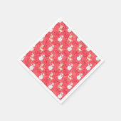 Kerstmis rendieren en sneeuwman - rood servet (Hoek)