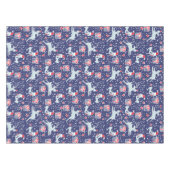 Kerstmis rendieren en zingende vogel tafelkleed (Voorkant (Horizontaal))