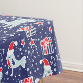 Kerstmis rendieren en zingende vogel tafelkleed (Voorbeeld)