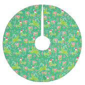 Kerstmis rendieren geschenken en vogels groene rod kerstboom rok (Voorkant)